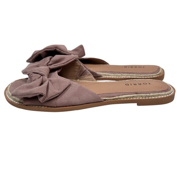 Torrid Bow Sandal Size 10W Pink Suede - Picture 4 of 6